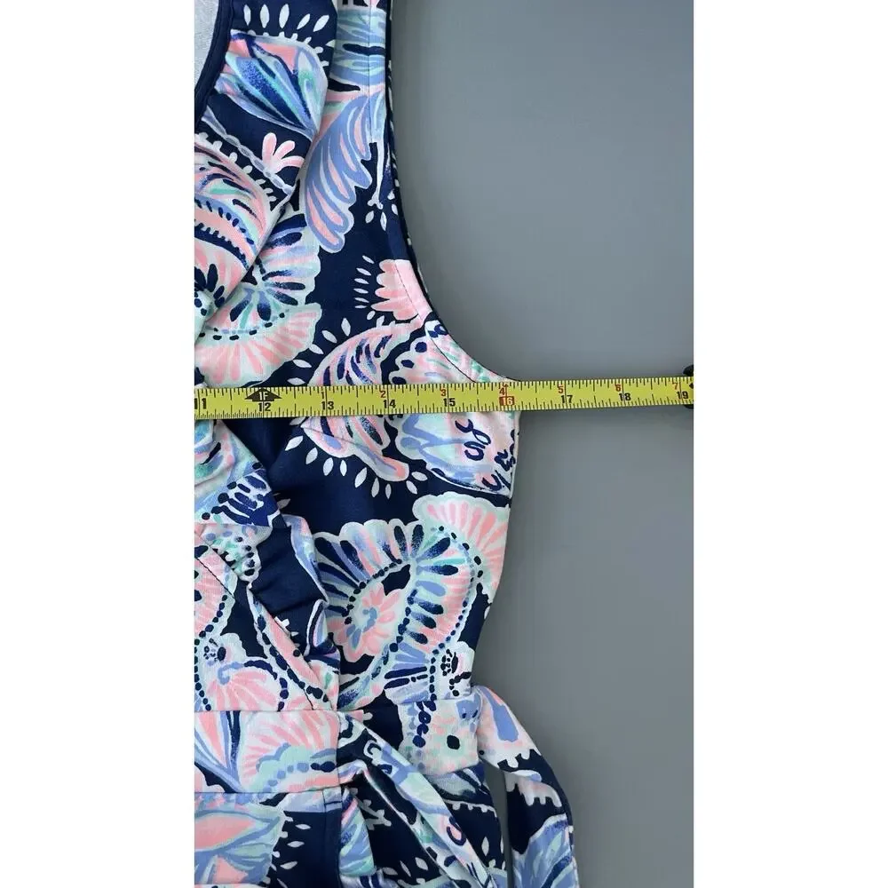 Lilly Pulitzer Romee Wrap Dress Holy Flockamolie Ruffled Sleeveless Preppy S - Picture 9 of 11